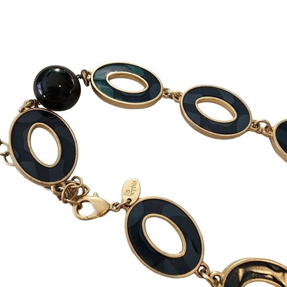 Lia Sophia Morocco Blue, Black, & Gold Necklace - Picture 3 of 3